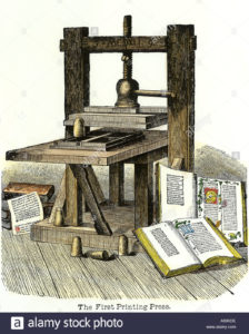 Gutenberg's printing press, Mainz, Germany, 1450s